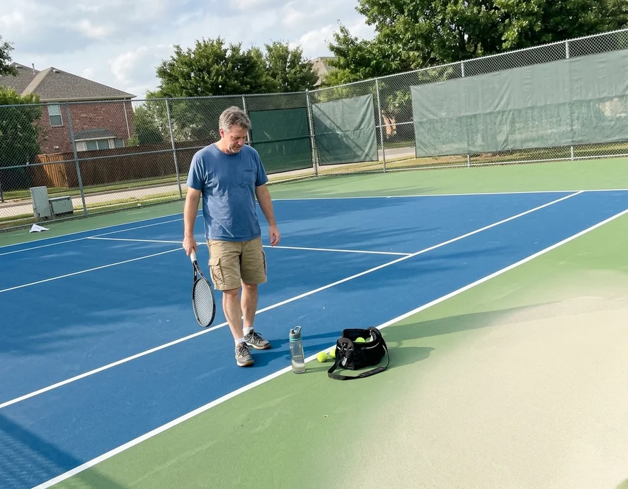 Fully resurfaced court with fresh acrylic and new regulation striping