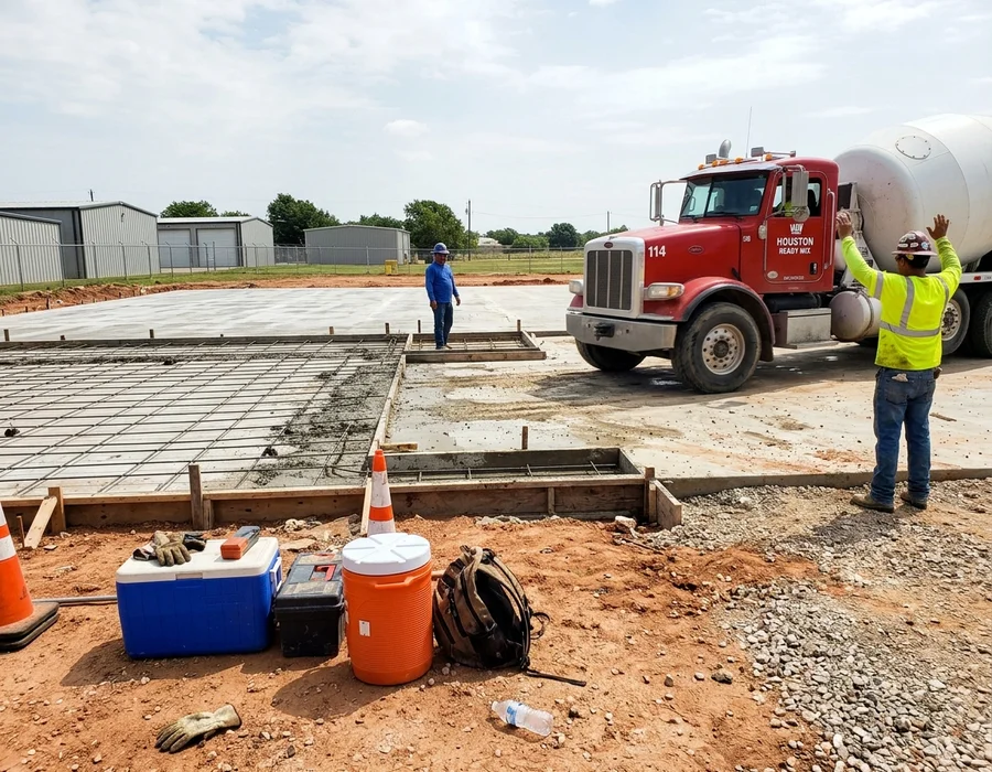 Large formed multi-court pad with post-tension cable grid before the pour